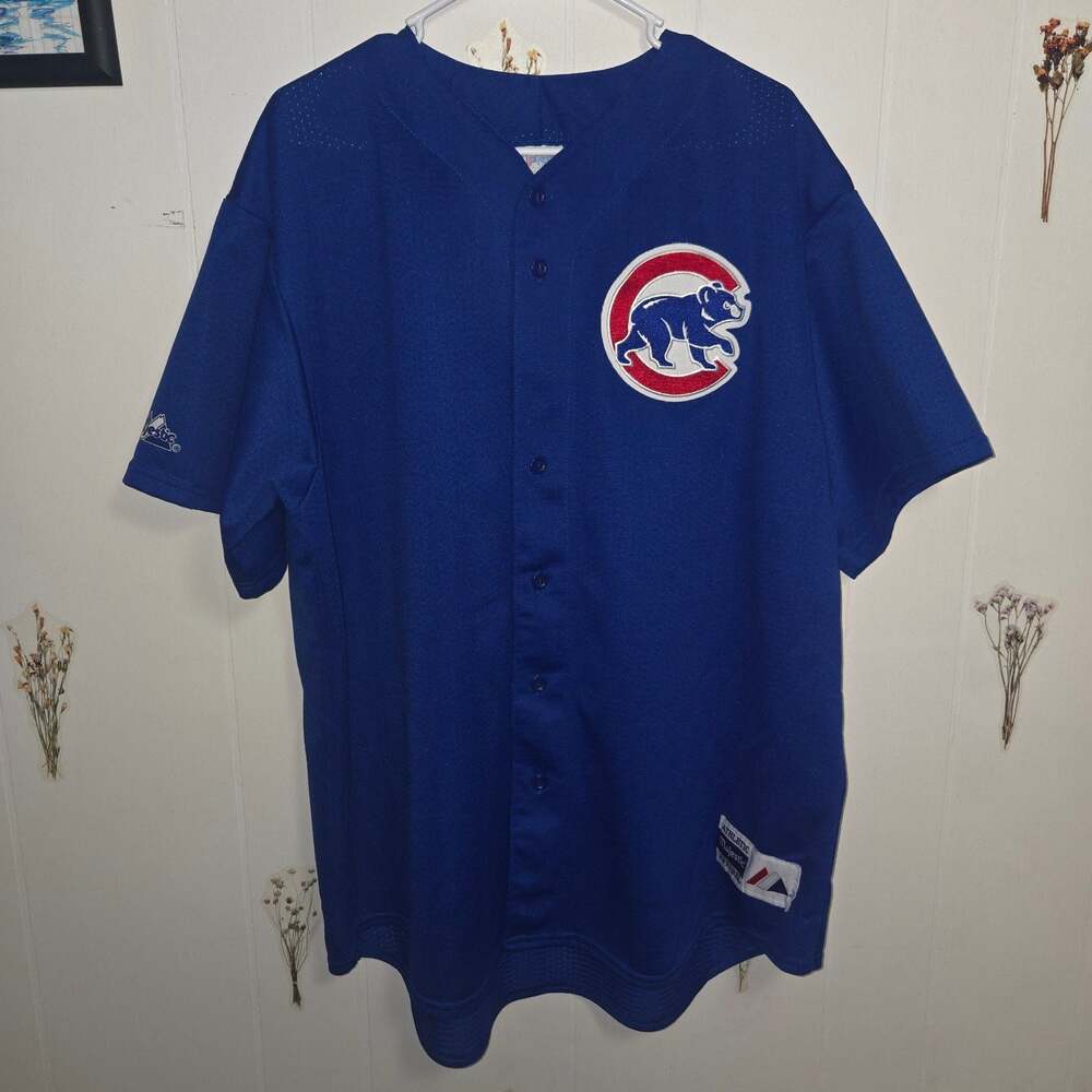 Vintage Majestic Chicago Cubs MLB Royal Blue Batting Practice Jersey 2XL